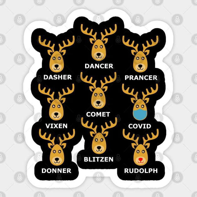 Reindeers Of Christmas 2020 Sticker by johnoconnorart